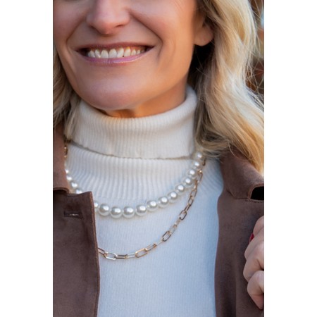 Chalk Rochester Pearl Chain Necklace - Gold