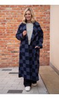 Sahara Night / Dove Checkerboard Wool Coat  