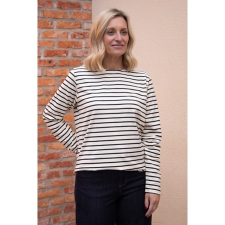 Chalk Fleur Black Stripe T Shirt - Black