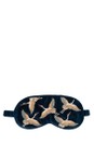 Elizabeth Scarlett Ink Blue Cranes Velvet Eye Mask  