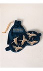 Elizabeth Scarlett Ink Blue Cranes Velvet Eye Mask  