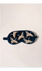 Elizabeth Scarlett Ink Blue Cranes Velvet Eye Mask  