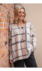 Henriette Steffensen Clan Print Kit Oversized Clan Print Fleece Blouse with Necklace  