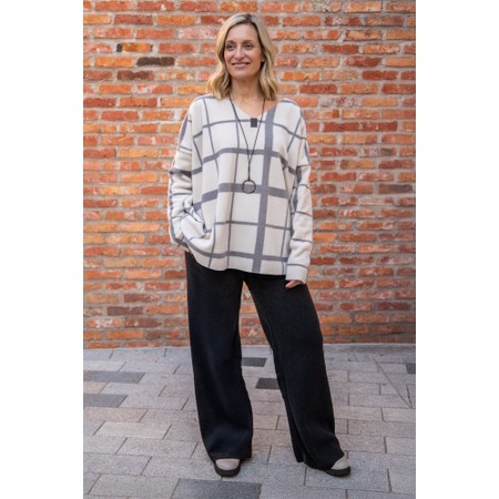 Henriette Steffensen Full Length Soft Black Fleece Trouser - Black