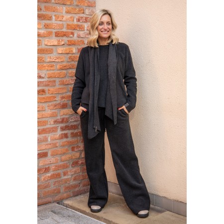 Henriette Steffensen Full Length Soft Black Fleece Trouser - Black