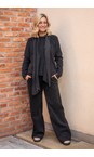 Henriette Steffensen Soft Black Full Length Soft Black Fleece Trouser  