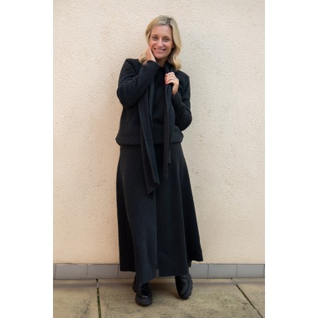 Henriette Steffensen Soft black Long Fleece Skirt - Black