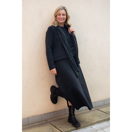 Henriette Steffensen Soft black Long Fleece Skirt - Black