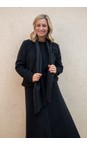 Soft Black Fleece Blouse With Scarf