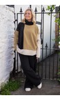Henriette Steffensen Olive / Soft Black / Kit High Neck Patch Fleece Sweater  