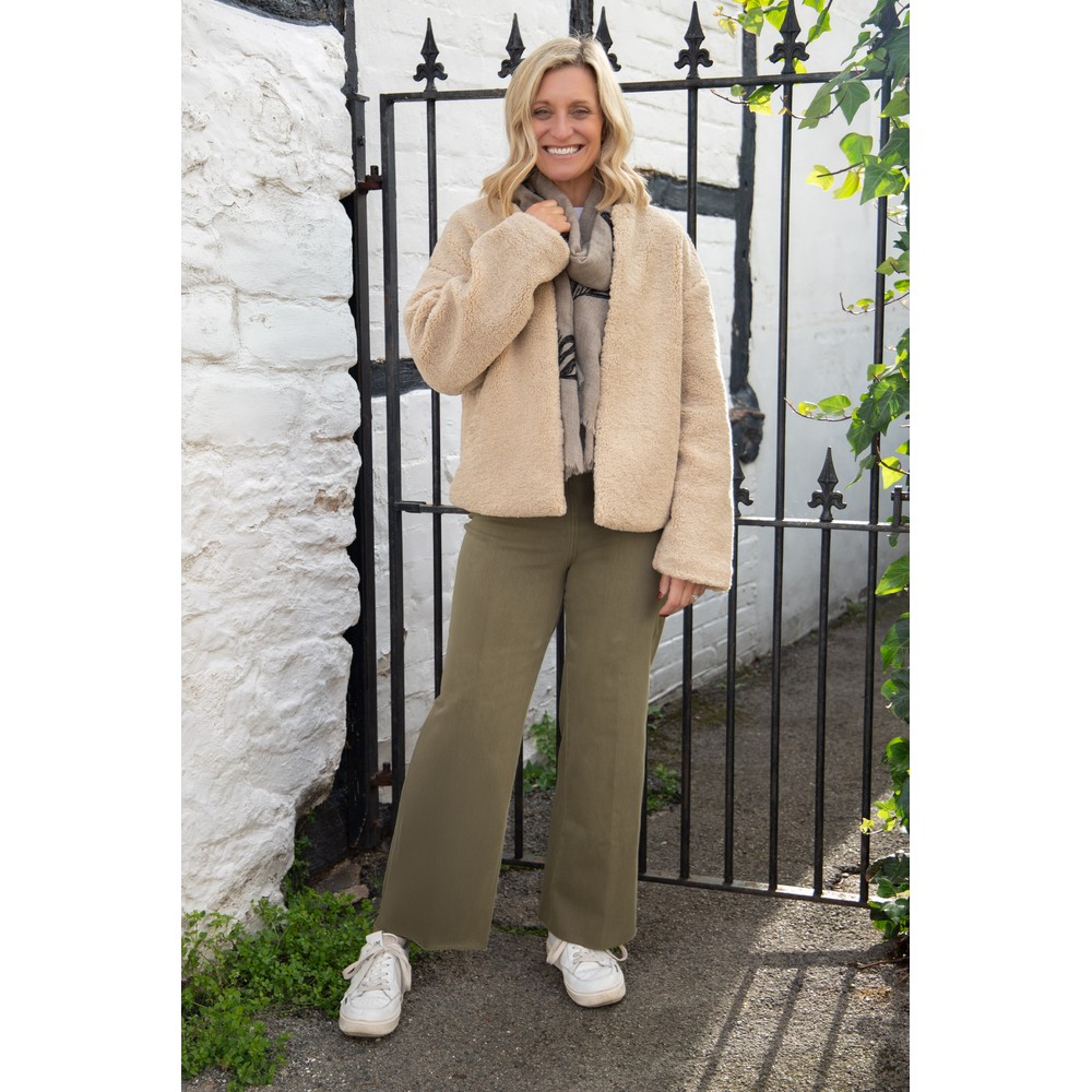 Lyssé Erin Antique Smoked Olive Wide Leg Denim Jean Antique Smoked Olive