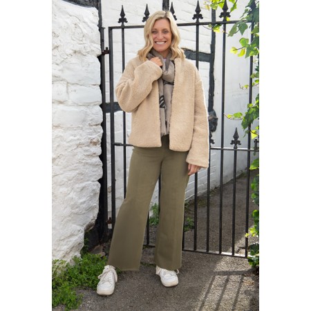 Lyssé Erin Antique Smoked Olive Wide Leg Denim Jean - Green