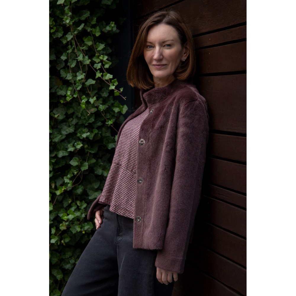 RINO AND PELLE Madai Faux Fur Jacket Chocolate Bean