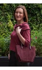 Gemini Label Bags Plum Red Claudia Plum Red Suede Tote Handbag  