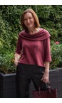Thing Wine Yana Wine Cowl Neck Soft Knit Boxy Top  