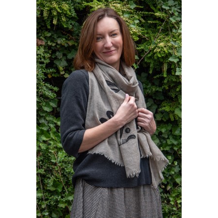 Masai Clothing MaAzima Print Wool Scarf - Black