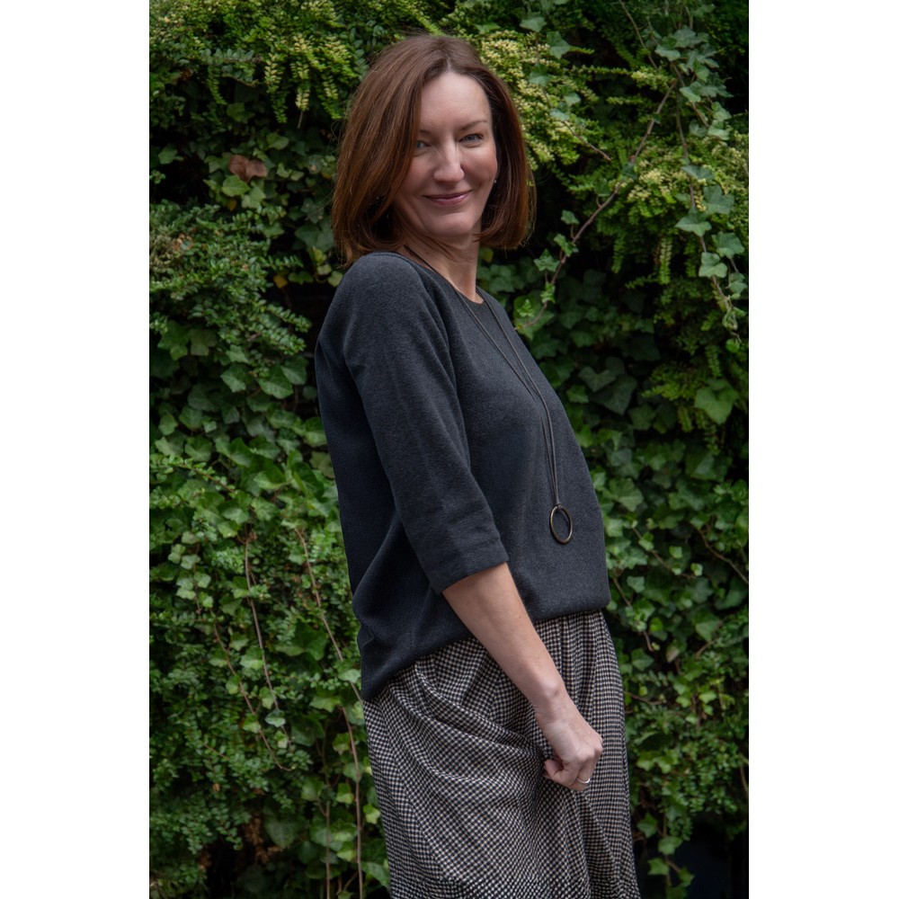 Henriette Steffensen Bluser Fleece Soft Black Blouse With Pendant Soft Black