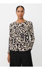Masai Clothing Oxford Tan MaBadisna Animal Print Top  