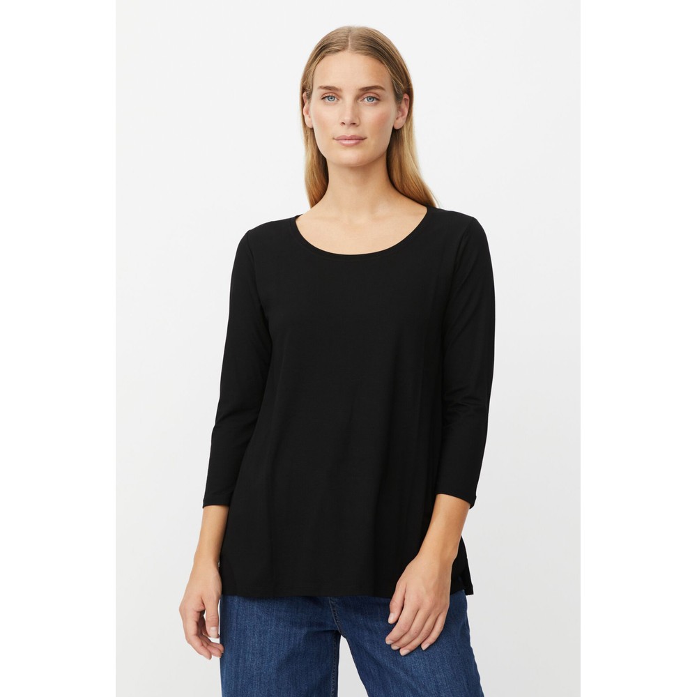 Masai Clothing MaCecille Black Solid Jersey Top Black 
