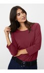 Masai Clothing Tawny Port MaCecille Tawny Port Solid Jersey Top  