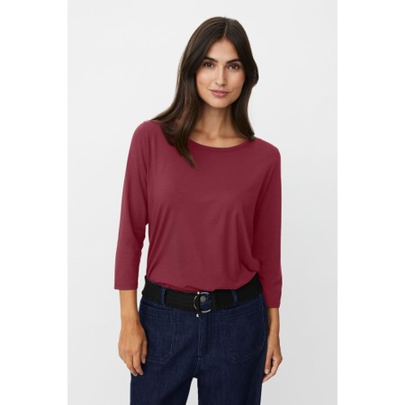 Masai Clothing MaCecille Tawny Port Solid Jersey Top - Purple
