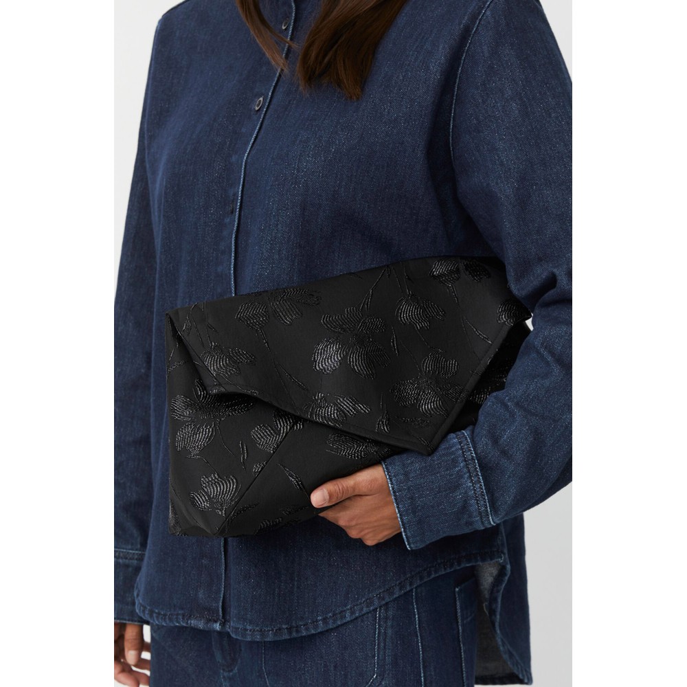 Masai Clothing MaRequiel Floral Jacquard Clutch Black 