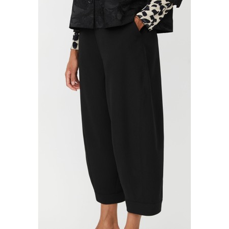Masai Clothing MaPyrella Black Soft Wide-Leg Cropped Trousers - Black