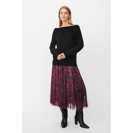 Masai Clothing MaFloraia Black Cashmere Touch Knit Top - Black