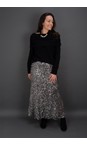 Brave & True Silver Sequin Ritz Sequin Stretch Skirt  