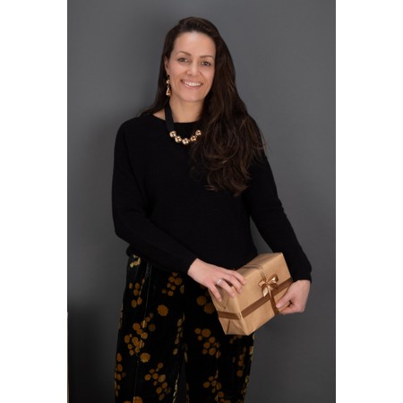 Amazing Woman Jenna Black Fine Rib Boat Neck Knit - Black