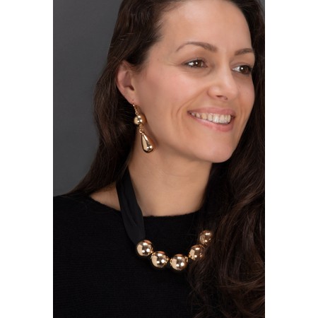 Chalk Herne Satin Gold Ball Necklace - Gold