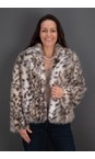 Brave & True Grey Leopard Bertoli Faux Fur Jacket  