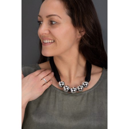 Chalk Herne Satin Silver Ball Necklace - Metallic