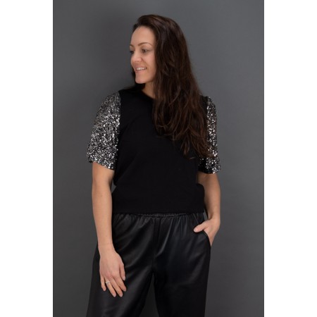 Brave & True Ritz Sequin Jersey Top - Black