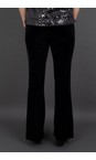 Tia Black  Velvet Black Stretch Flare Trouser  