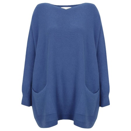 Amazing Woman Caryf X Sapphire Round Neck Oversized Jumper - Blue
