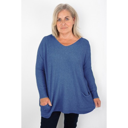Amazing Woman Caryf X Sapphire Round Neck Oversized Jumper - Blue