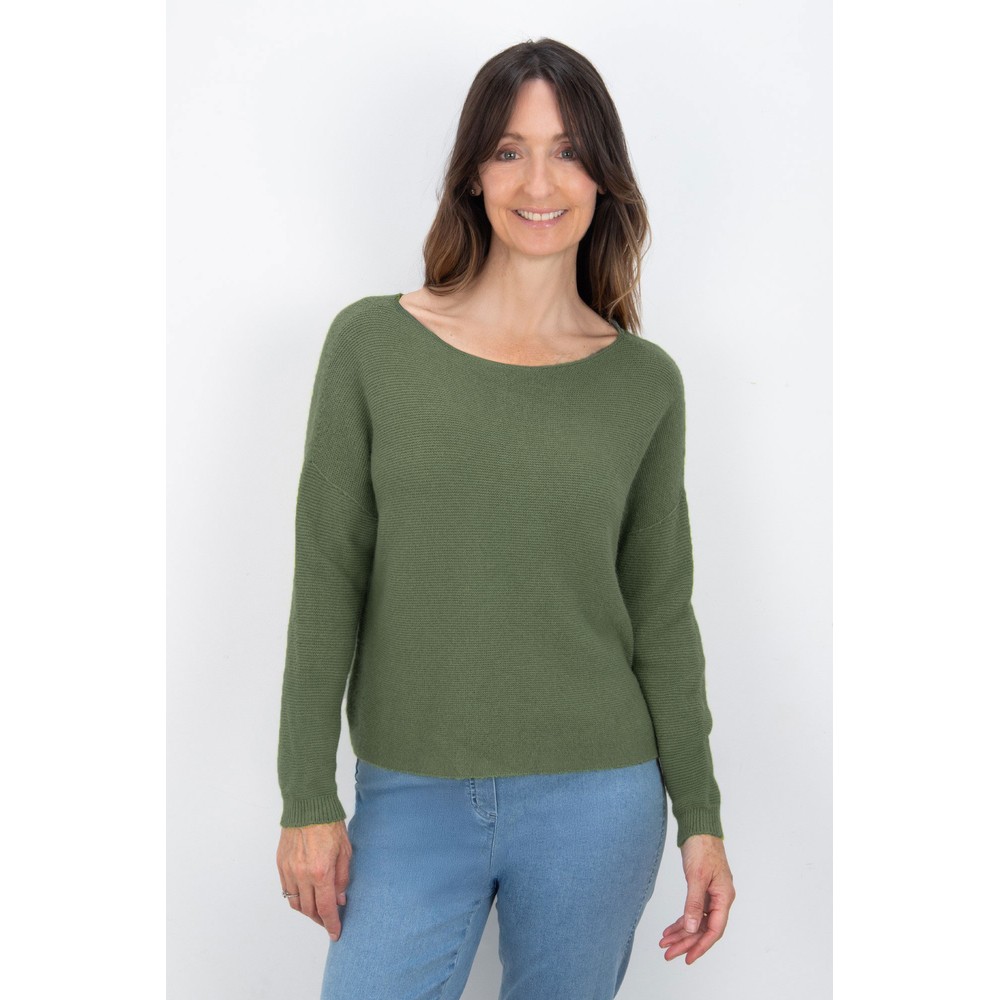 Amazing Woman Jenna Sage Fine Rib Boat Neck Knit Sage