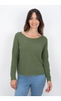 Amazing Woman Sage Jenna Sage Fine Rib Boat Neck Knit  