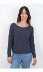 Amazing Woman Shadow Blue Jenna Shadow Blue Fine Rib Boat Neck Knit  