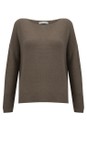 Amazing Woman Slate  Jenna Slate Fine Rib Boat Neck Knit  
