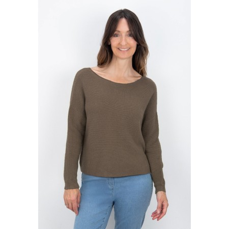 Amazing Woman Jenna Slate Fine Rib Boat Neck Knit - Grey