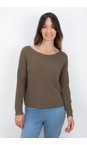 Amazing Woman Slate  Jenna Slate Fine Rib Boat Neck Knit  