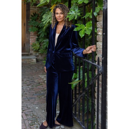 Chalk Margo Navy Velvet Blazer - Blue