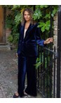 Chalk Navy Margo Navy Velvet Blazer  