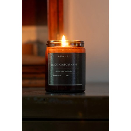 Chalk Home Black Pomegranate Amber Apothecary Small Candle Jar - Black