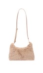 Gemini Label Bags Sand Ayla Sand Faux Fur Crossbody Bag  