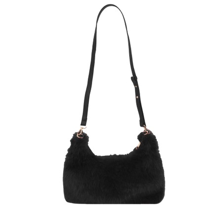 Gemini Label Bags Ayla Black Faux Fur Crossbody Bag - Black