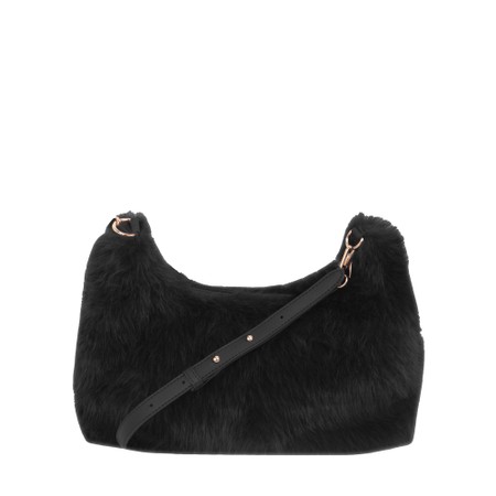Gemini Label Bags Ayla Black Faux Fur Crossbody Bag - Black
