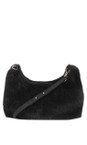 Gemini Label Bags Black  Ayla Black Faux Fur Crossbody Bag  